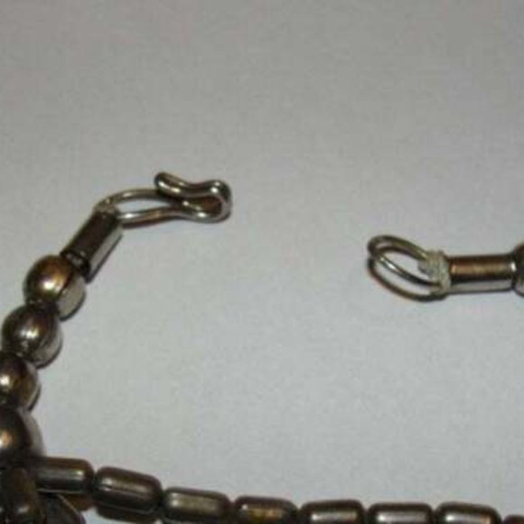 Fun Silver tone Hammered Pendant and Bead Necklace - Picture 3 of 4